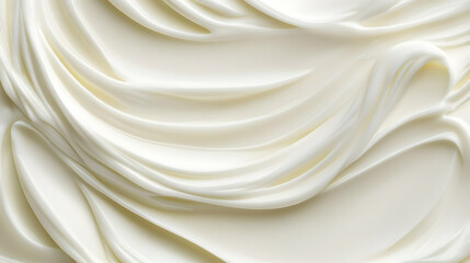 Obraz premium Smooth white cream texture flows gently, creating a creamy, luxurious background.