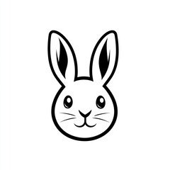 Obraz premium Cute bunny rabbit head, isolated, white background, children's illustration