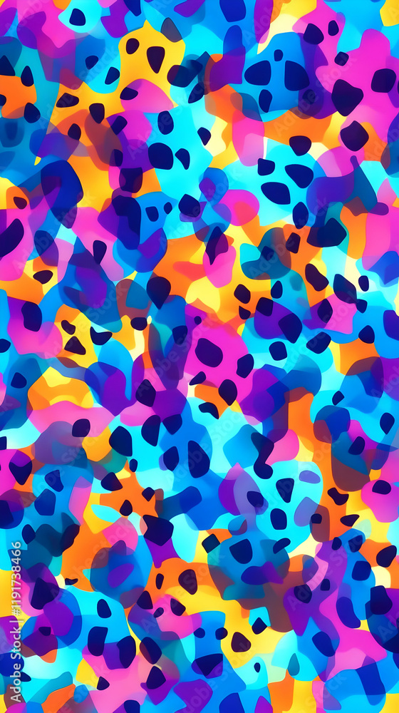 Poster vivid abstract background displays colorful overlapping shapes and bold contrasting colors seamlessl