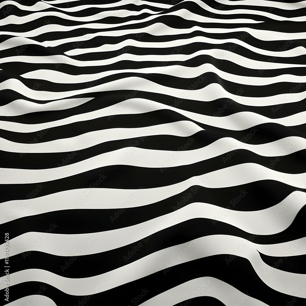 Aufkleber flowing black and white stripes create a dynamic and visually striking abstract background