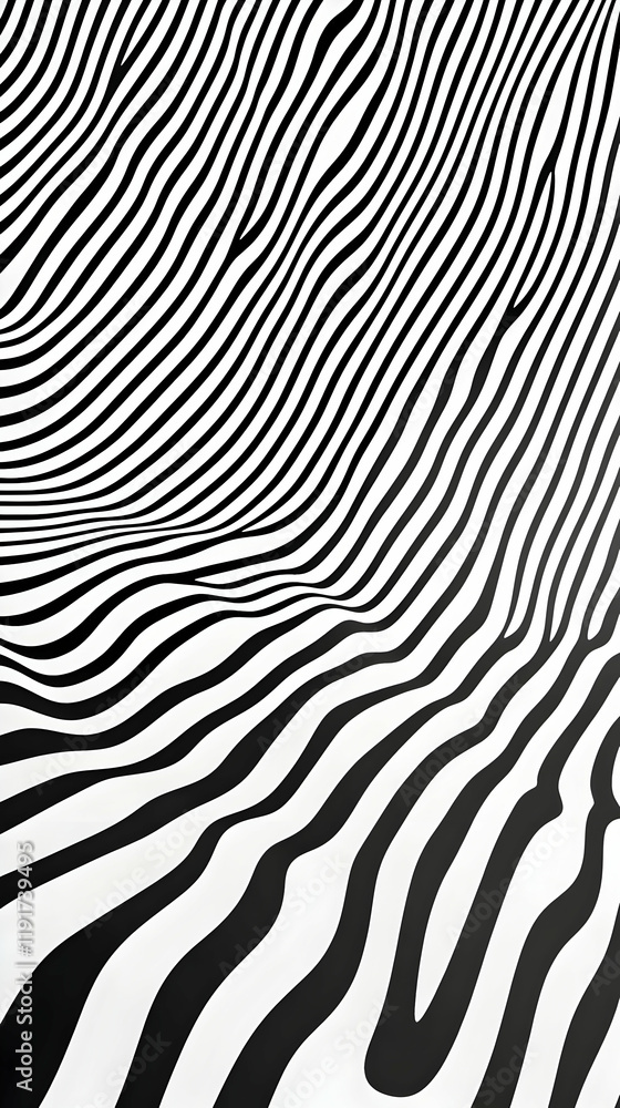 Poster abstract black and white wavy stripes background creates a dynamic visual effect seamlessly.
