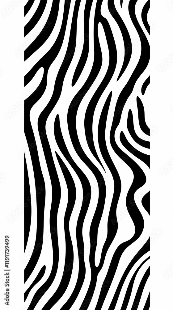 Poster abstract black and white wavy stripes pattern forms a stylish and modern background design