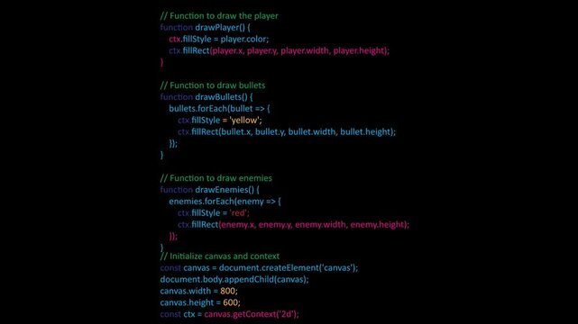 Transparent Coding Text Animation Moving Upwards