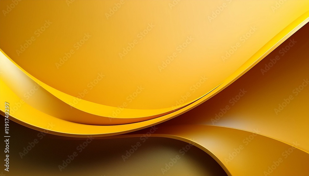 Poster curved yellow shape blending into a modern background with smooth edges and subtle texture geometric
