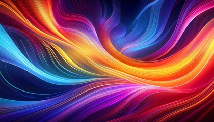 Obraz premium abstract flow an ethereal and captivating abstract artwork featuring vibrant flowing lines of color that dance and swirl in a mesmerizing display of light and energy