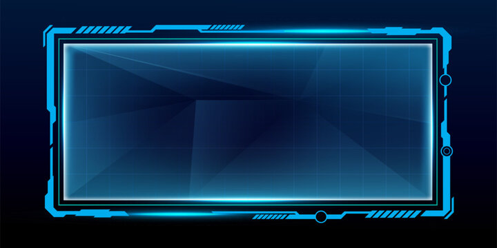 Digital screen or technology box blue light interface vector editable