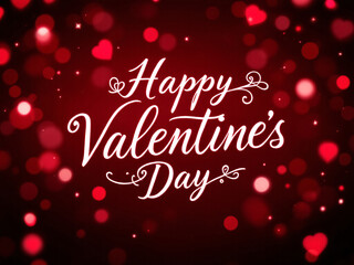 Happy Valentine's Day on red background.