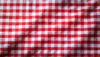 classic red and white checkered tablecloth pattern