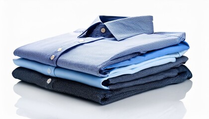 stack of shirts isolated on transparent or white background