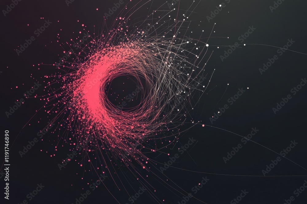 Fototapete minimalistic graphical representation of a virus showcasing intricate patterns and vibrant colors in