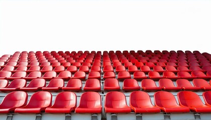 Fototapeta premium red stadium seats isolated on transparent or white background