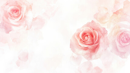 Naklejka premium Romantic rose garden wallpaper featuring soft, blossoming pink roses, creating a warm and inviting atmosphere, perfect for creating a charming, vintage-inspired interior or spring-themed room. 