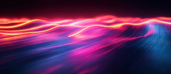 Captivating abstract image featuring a mesmerizing swirl of vibrant neon lights in a range of colors creating a futuristic and dreamlike digital art experience