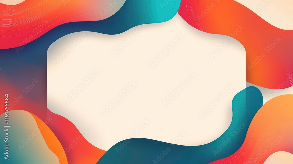 Poster Abstract colorful wavy frame with blank space for text or logo.