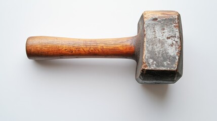 A well-used rubber hammer showing signs of wear on the head.