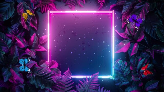 reative fluorescent color layout neon light flat seamless looping overlay 4k virtual video animation background