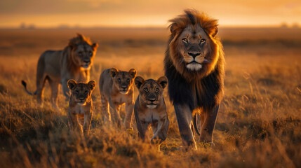 The Majestic Lion Pride: An Intimate Glimpse into the Wild African Savannahs