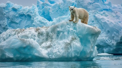 Naklejka premium Arctic Serenity. Exploring the beauty of the polar bear's natural habitat