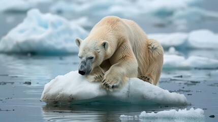 Arctic Encounter. Serene winter wildlife scene
