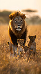 The Majestic Lion Pride: An Intimate Glimpse into the Wild African Savannahs