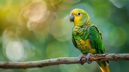 Fototapeta premium Colorful Parrot Among Lush Greenery. Vibrant Avian Beauty in Nature concept