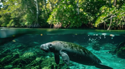 Fototapeta premium Serene Underwater Oasis. Harmony in Nature concept