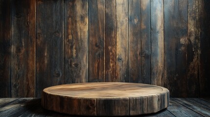 Fototapeta premium Rustic Wooden Texture with a Blank Display Board for Text or Design Mockup