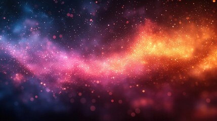 Fototapeta premium Cosmic Nebula with Vibrant Hues and Sparkling Glitter