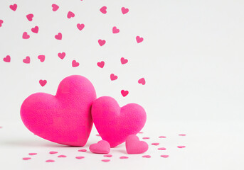 Pink heart 3d rendered.concept valentine day