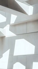 Obraz premium Architectural Detail of the Louvre Abu Dhabi Interior Showcasing Light and Shadow Play on Geometric Forms and Textured Surfaces