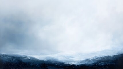 Obraz premium Snow clouds gracefully sweep down upon moors, enveloping skies in white mist