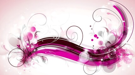 Abstract Pink Floral Wave Design Artwork