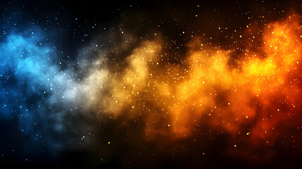 Obraz premium Cosmic Nebula with Fiery and Icy Hues: A Celestial Abstract