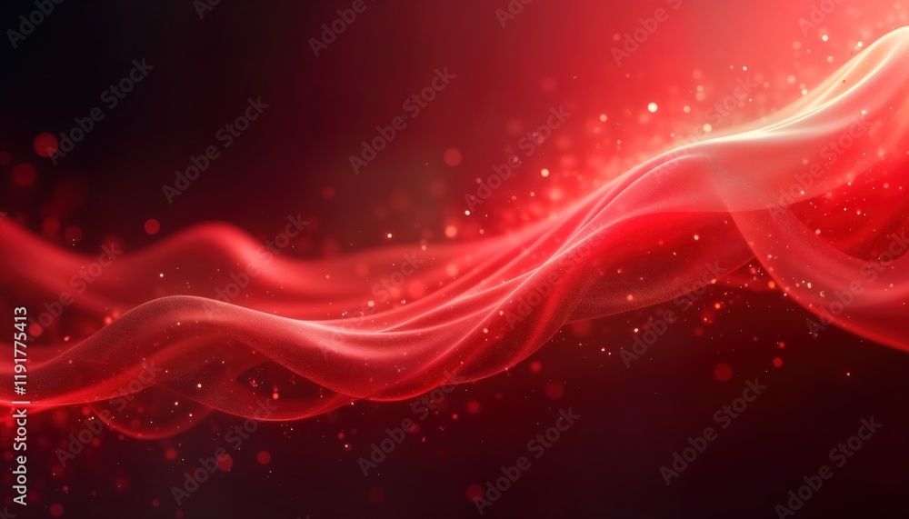 Poster dynamic red wave pattern on dark background. red glowing wave appears to move across background. abs