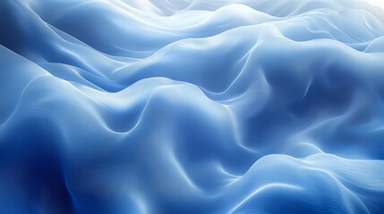 Obraz premium Abstract blue waves, flowing fabric texture, light background, design element