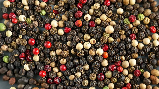 Texture of mixed peppercorns with space for copy, ideal for backgrounds, Ai Generated