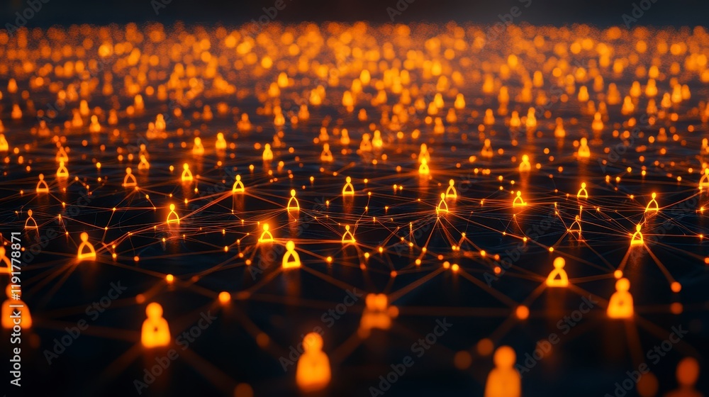 Poster global network connection illuminated nodes representing worldwide interconnectivity