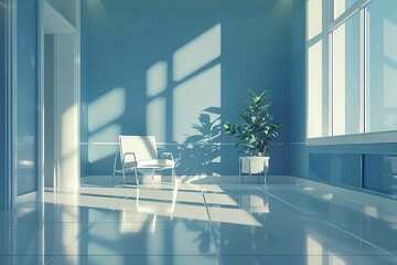 Fototapeta premium room with hospital chairs and windows