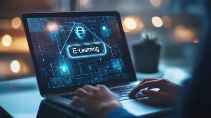 Modern Online Education. E-Learning concept