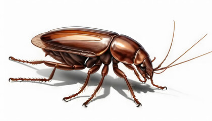 Naklejka premium Detailed Illustration of a Brown Beetle
