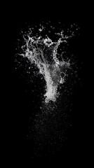 Dramatic Water Splash Against Black Background: A Stunning High Resolution Image of Water Droplets