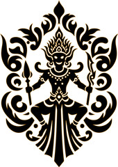 vector illustration design icon logo symbol detail ornament Javanese wayang god goddess ethnic classic vintage traditional.eps