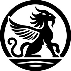 vector illustration classic sacred mythological animal symbol logo icon design.eps