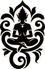 vector illustration design icon logo symbol detail ornament Javanese wayang god goddess ethnic classic vintage traditional.eps