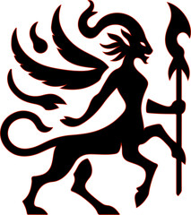 vector illustration classic sacred mythological animal symbol logo icon design.eps