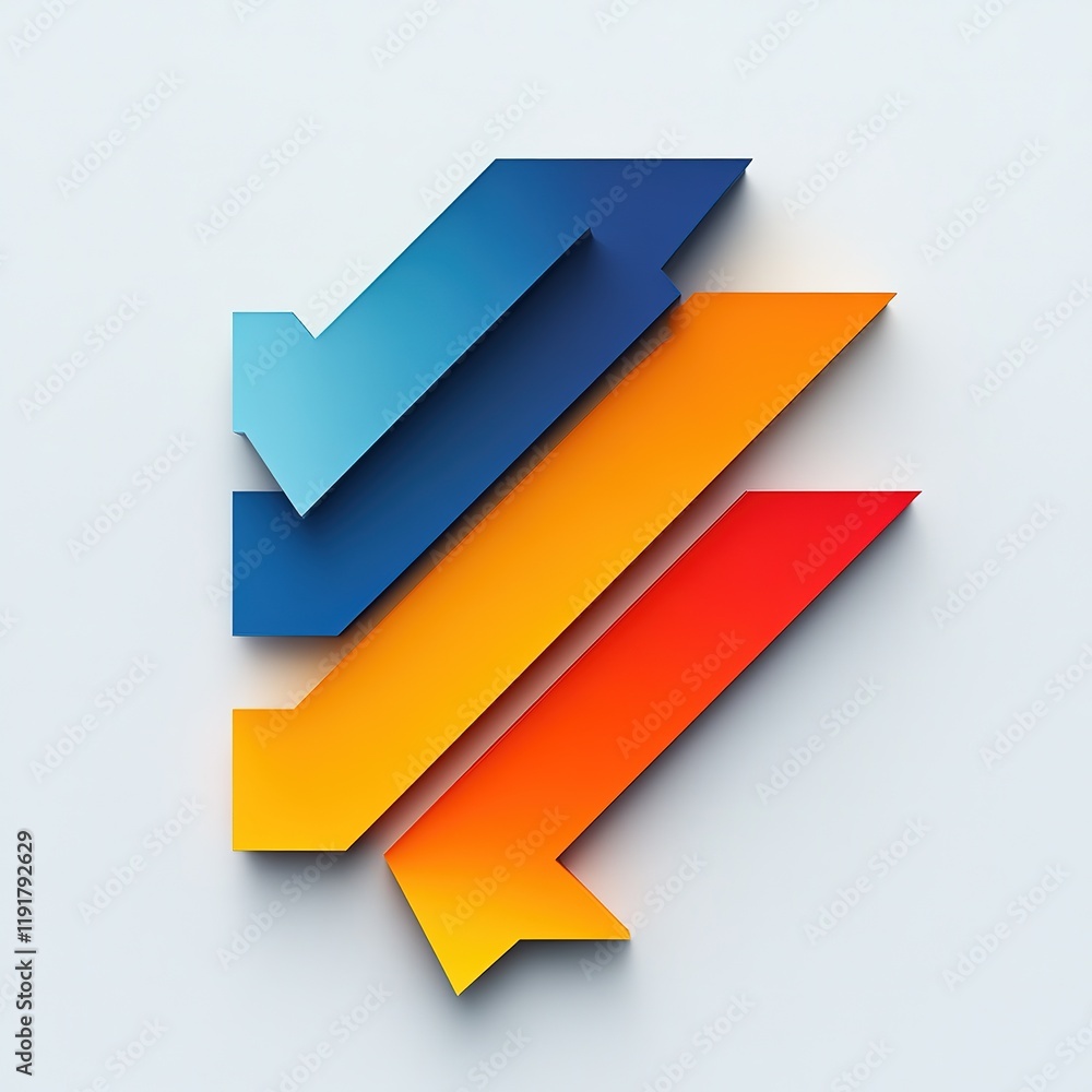 Poster dynamic arrow arrangement abstract design digital art modern environment top-down view conceptual di