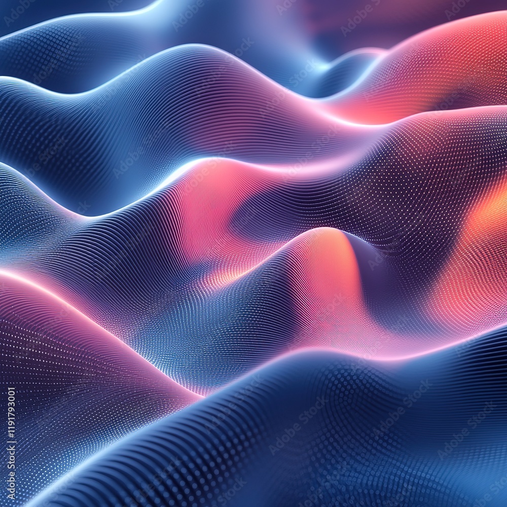 Poster dynamic flowing waves abstract design digital art colorful environment close-up view fluid motion co