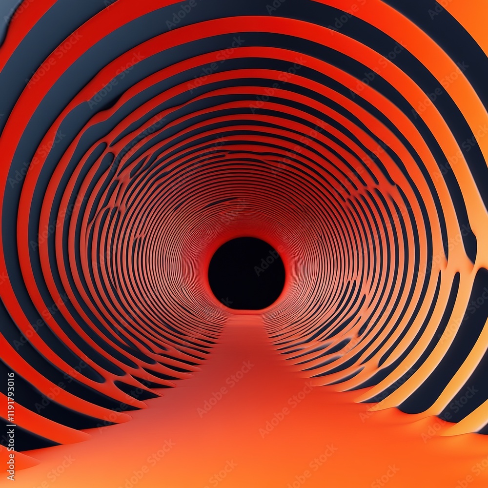Poster exploring vibrant tunnel patterns abstract art installation urban environment artistic perspective v