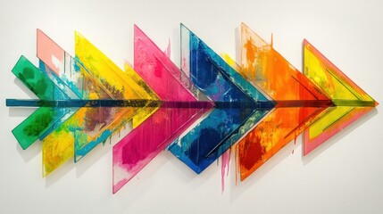 Fototapeta premium Vibrant Arrowhead Abstract Acrylic Painting
