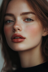 close up of a woman face